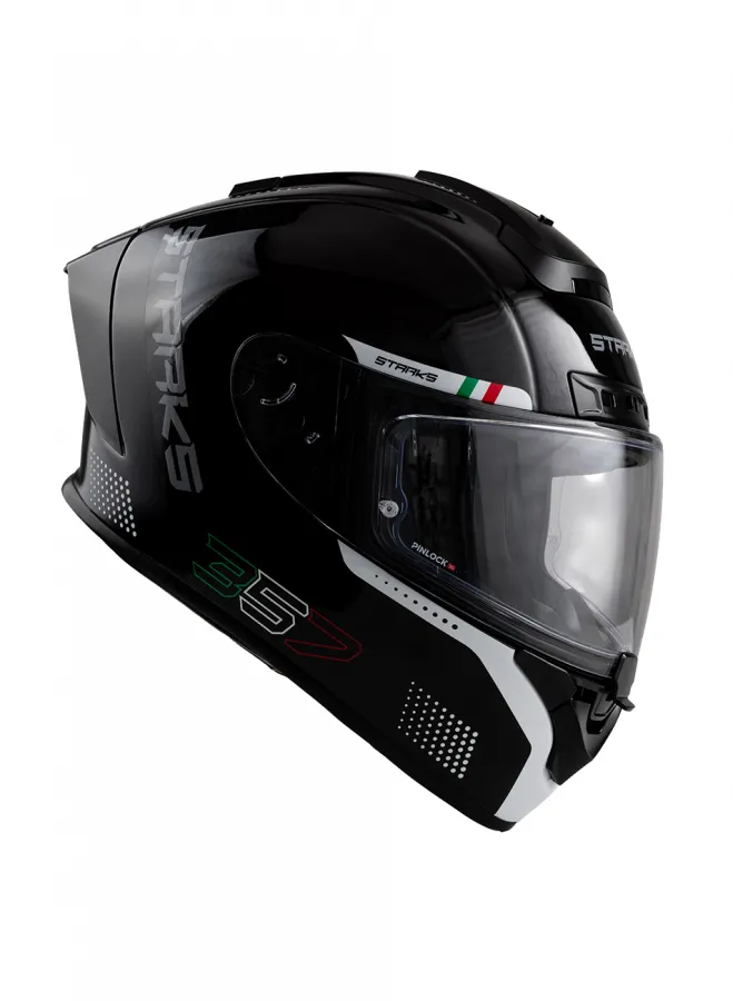 STARKS Шлем тип GALE Raven 357 Limited ITALY Черный/Белый Композит