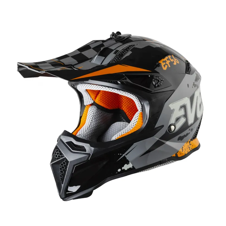 EF56 Шлем тип MX322 Fastline Air Черный/Оранжевый глянец ABS