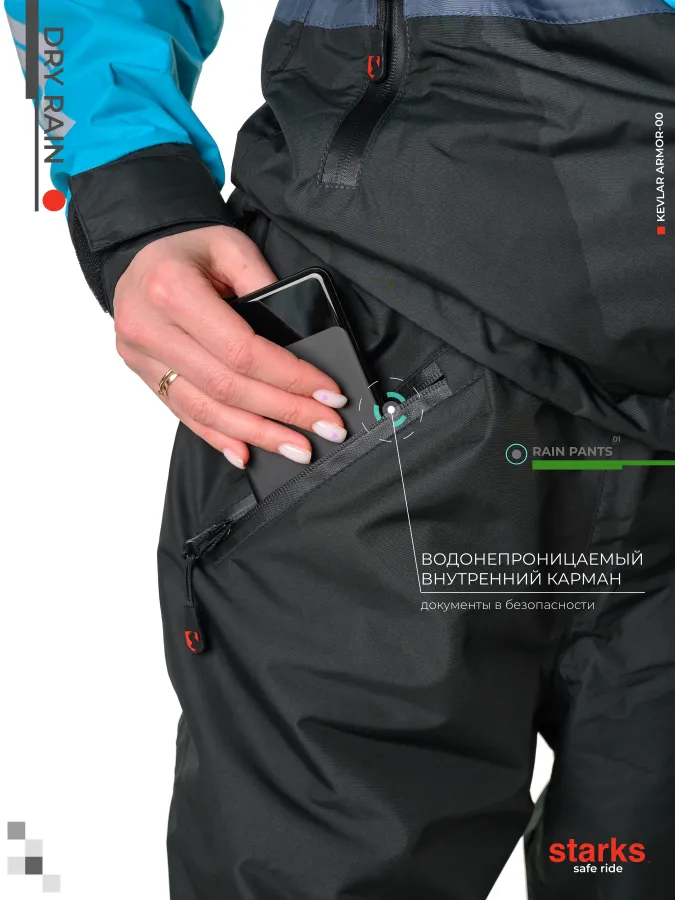 STARKS Дождевые брюки Dry Rain DR 219 жен. Бирюза