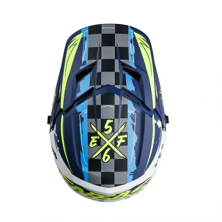 EF56 Шлем Base MX Синий/Белый/Hi-Viz матовый ABS