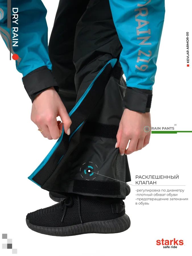 STARKS Дождевые брюки Dry Rain DR 219 жен. Бирюза