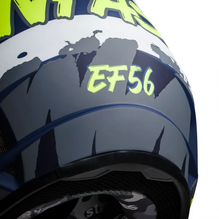 EF56 Шлем Base MX Синий/Белый/Hi-Viz матовый ABS