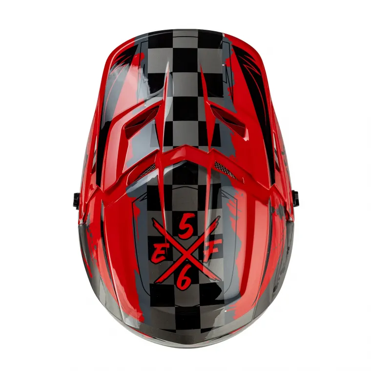 EF56 Шлем Base MX Красный-Серый глянец ABS