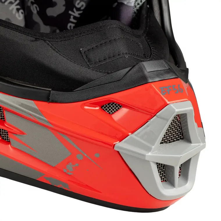 EF56 Шлем Base MX Красный-Серый глянец ABS
