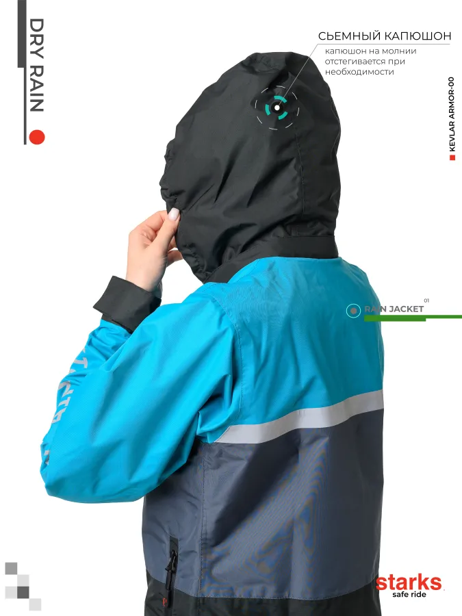 STARKS Дождевая куртка женская Dry Rain DR 219 жен. Бирюза