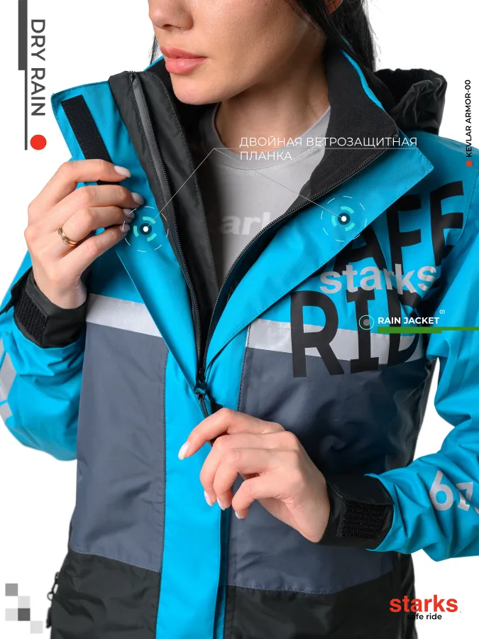 STARKS Дождевая куртка женская Dry Rain DR 219 жен. Бирюза