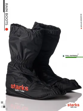 STARKS Дождевые бахилы Rain Boots / подошва цельная Чёрный (BK)