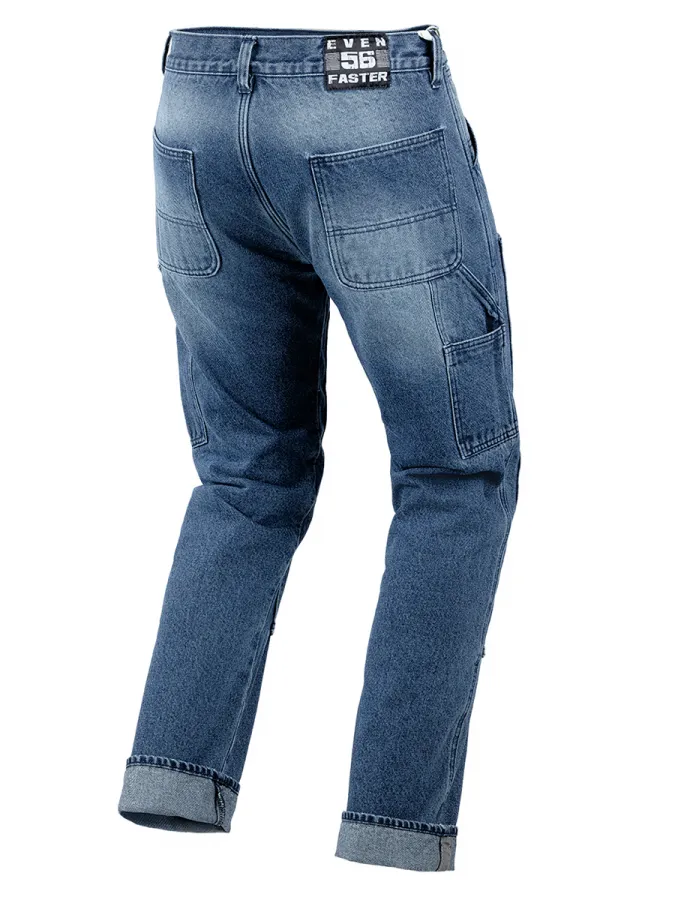 EF56 Мотоджинсы WILD ONE DK муж.  Синий