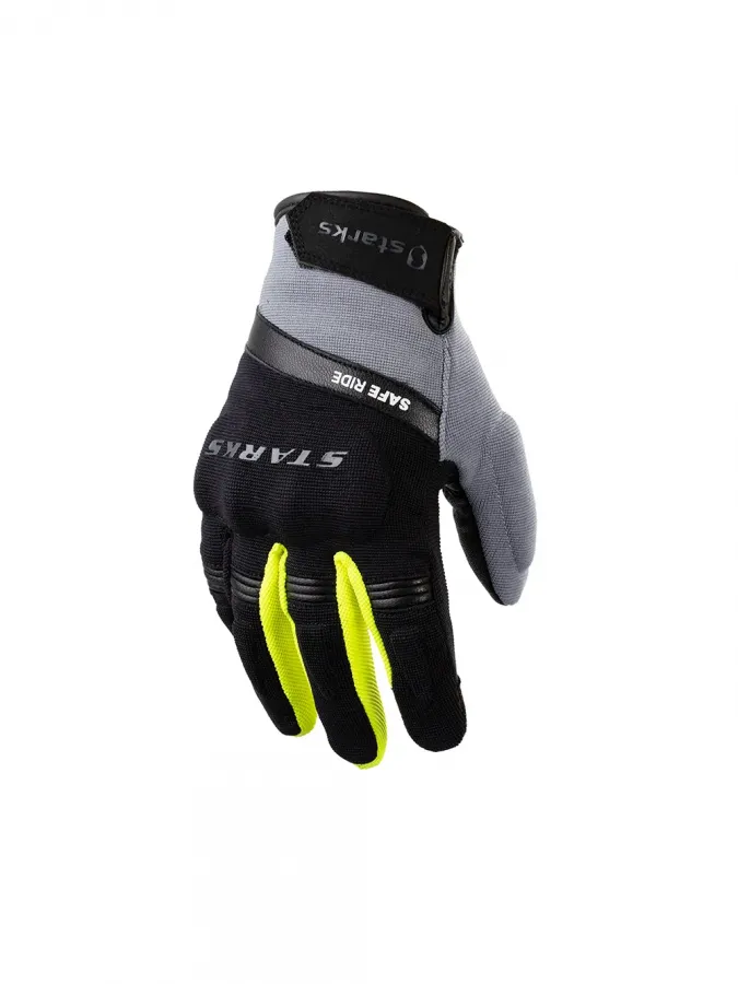 STARKS Мотоперчатки ALCOR (текстиль) ЧЕРНЫЙ/HI-VIZ муж.