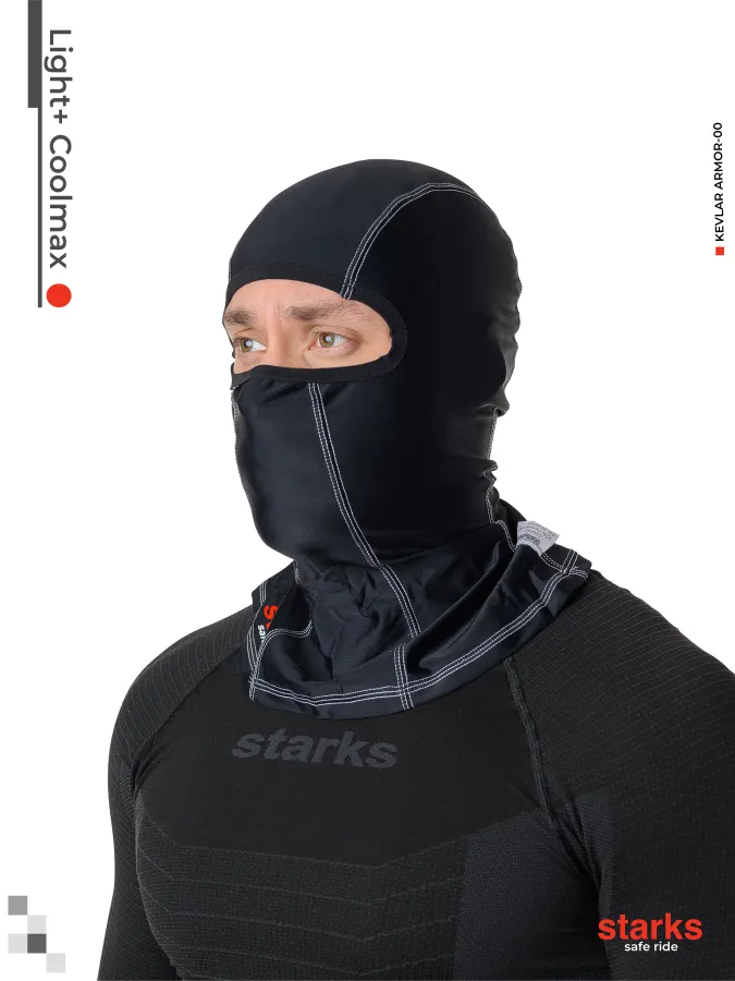 STARKS Подшлемник Light + (Coolmax)  (Чёрный)