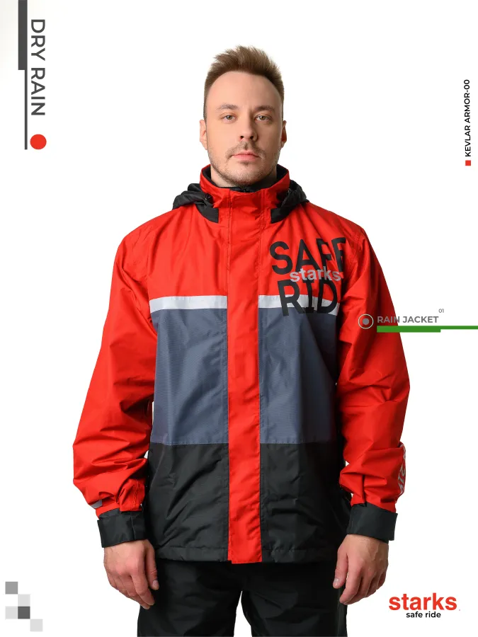 STARKS Дождевая куртка мужская Dry Rain DR 219  Красный