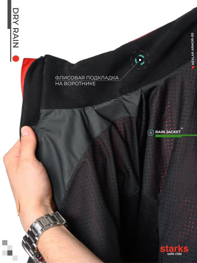 STARKS Дождевая куртка мужская Dry Rain DR 219  Красный